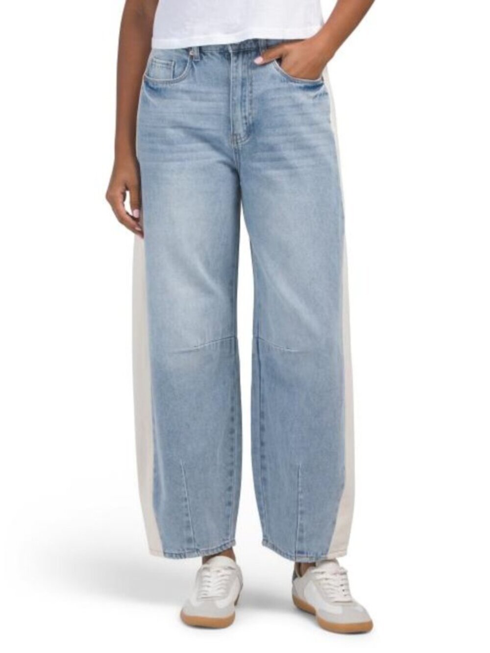 BLANK NYC Color Block Long Barrel Jeans